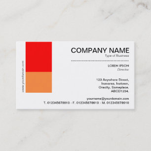 Tarjeta De Visita Decoración de dos tonos - rojo y Naranja en blanco