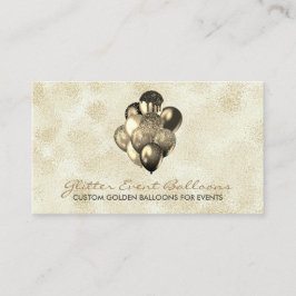 Tarjeta De Visita Decoración de fiesta con globos dorados boho