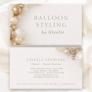 Tarjeta De Visita Decoración de fiesta con globos y estilo