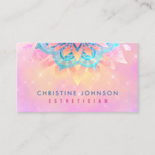 Tarjeta De Visita decoración de flores de color rosa pastel