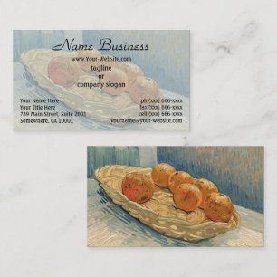 Tarjeta De Visita Decoración de frutas Van Gogh azul y naranja en ne