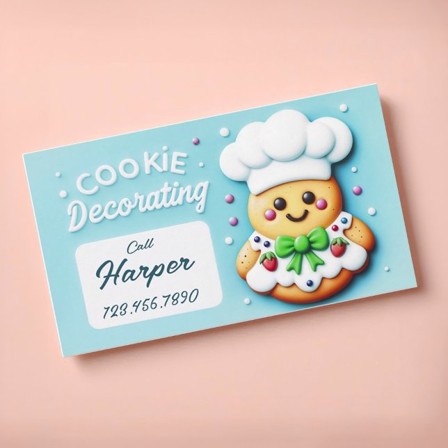 Tarjeta De Visita Decoración de galletitas del chef Cookie (Cute cookie decoration cookie chef business card)