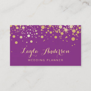 Tarjeta De Visita Decoración de los puntos de oro del glamour - Purp