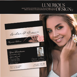 Tarjeta De Visita Decoración de oro de Rosa negro magnífica flor con