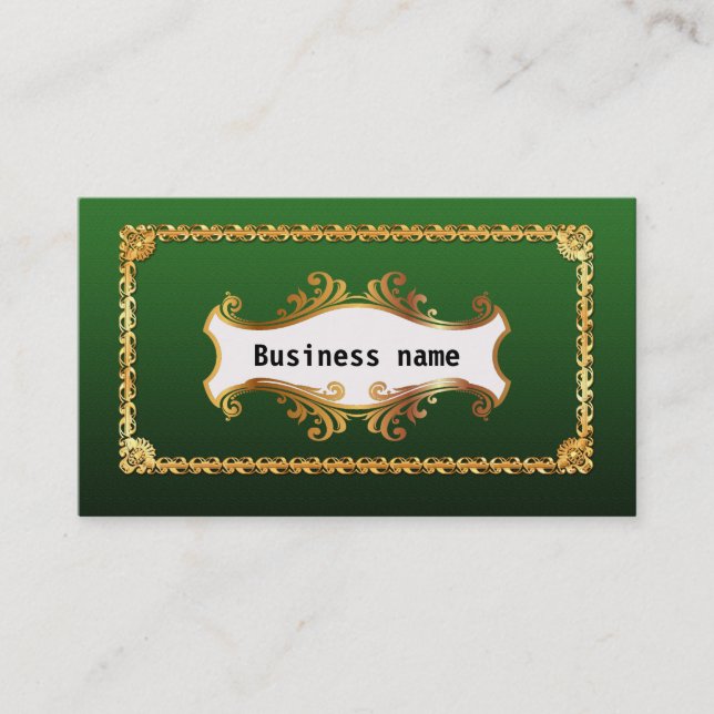 Tarjeta De Visita Decoración de oro elegante (Anverso)