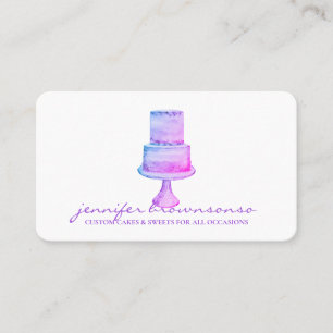 Tarjeta De Visita Decoración de Pastel Pastelería Simple rosa púrpur