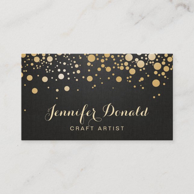 Tarjeta De Visita Decoración de puntos dorados del glamour - Elegant (Anverso)