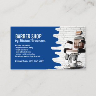 Tarjeta De Visita Decoración de salón de Navy Silla retro barbería v