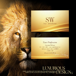 Tarjeta De Visita Decoración elegante de la curva beige dorada con m