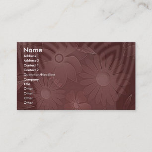 Tarjeta De Visita Decoración Floral De Madera
