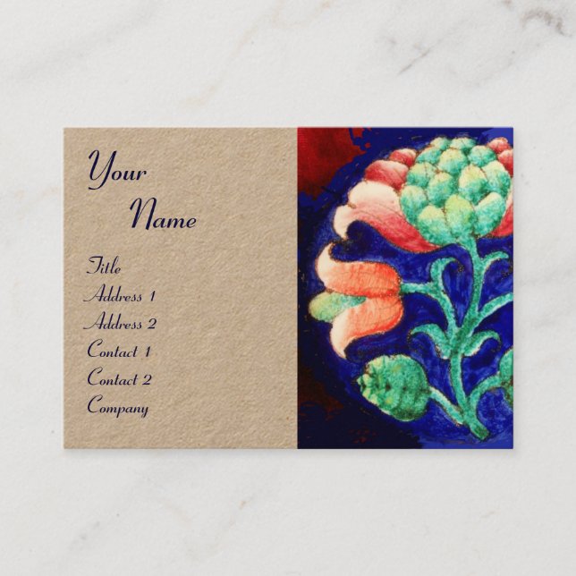 Tarjeta De Visita DECORACIÓN FLORAL MONOGRAM Fantasía Kraft (Anverso)