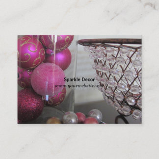 Tarjeta De Visita Decoración rosa y brillante