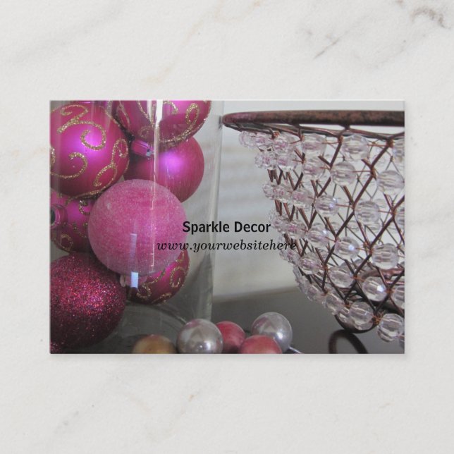 Tarjeta De Visita Decoración rosa y espartana (Anverso)
