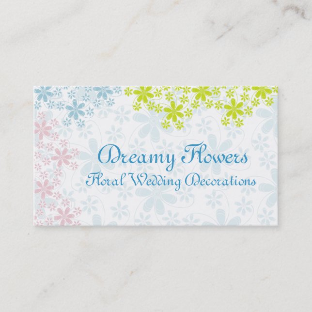 Tarjeta De Visita Decoraciones Bodas florales (Anverso)
