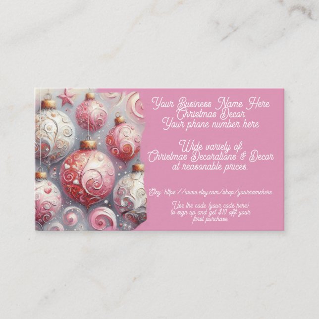 Tarjeta De Visita Decoraciones de decoración de navidades Compra ros (Anverso)