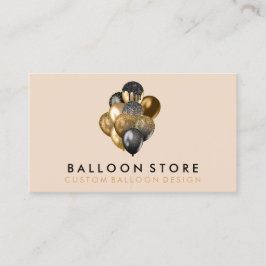 Tarjeta De Visita Decoraciones de globos de fiesta con brillo dorado