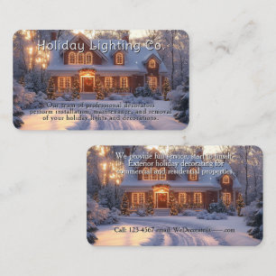 Tarjeta De Visita Decoraciones de Luces para el Hogar en Navidad