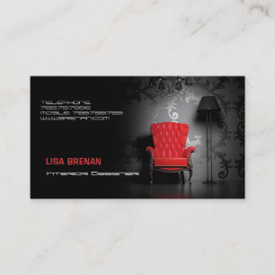 Tarjeta De Visita Decorador clásico de sitio de la silla roja del