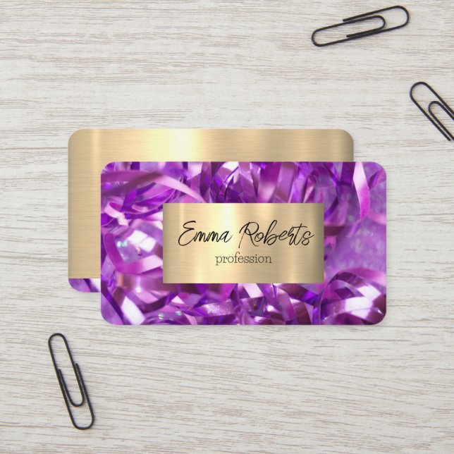 Tarjeta De Visita Decorador de decoración violeta de colores vivos m (Anverso/Reverso In Situ)