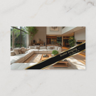 Tarjeta De Visita Decorador de Hogar Moderno con Decoración de Oro