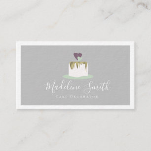 Tarjeta De Visita Decorador de Pastel de Boda de Fondant Dorado Fals