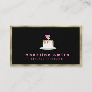 Tarjeta De Visita Decorador de Pastel de Boda Logo de Torta Falso Or