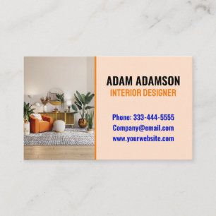 Tarjeta De Visita Decorador Elegante (Puesta en escena de la viviend