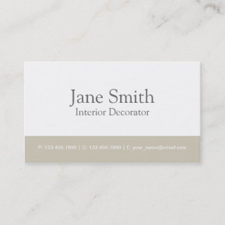Tarjeta De Visita Decorador profesional elegante del diseño interior