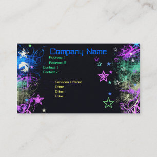 Tarjeta de visita decorativa de la estrella