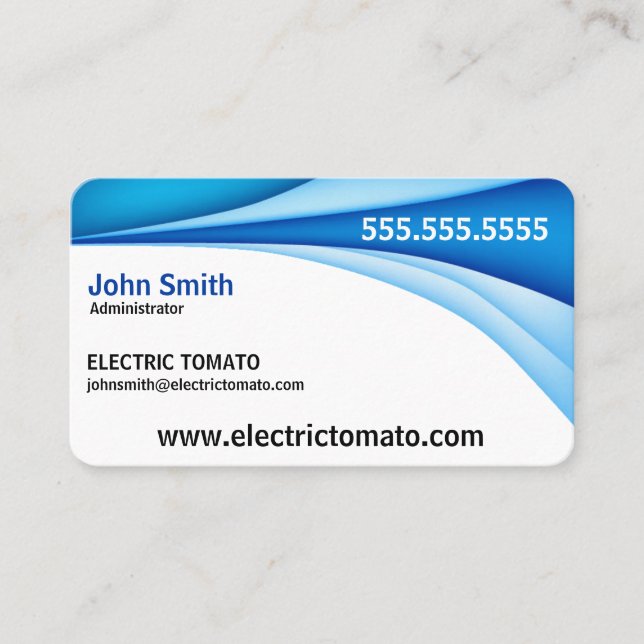 Tarjeta de visita decorativa de la frontera azul (Anverso)