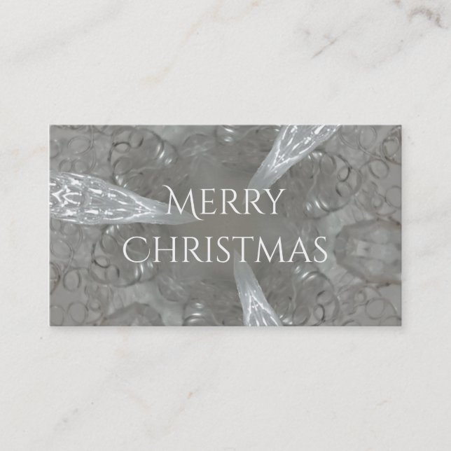 Tarjeta De Visita Decorativo kaleidoscópico de plata antigua (Anverso)