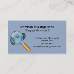 Tarjeta De Visita Dedo Azul Imprime Investigación Privada