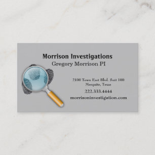 Tarjeta De Visita Dedo gris imprime la investigación privada