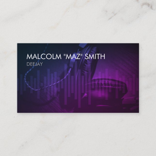 Tarjeta De Visita Deejay Disk Jockey DJ (Anverso)