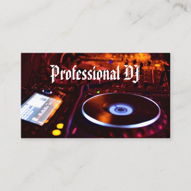 Tarjeta De Visita Deejay Profesional  (Anverso)