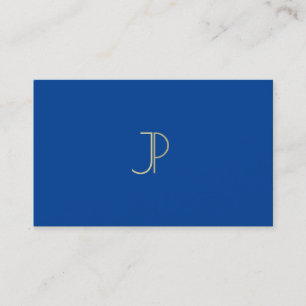 Tarjeta De Visita Deep Blue Modern Monograma Elegante Profesional