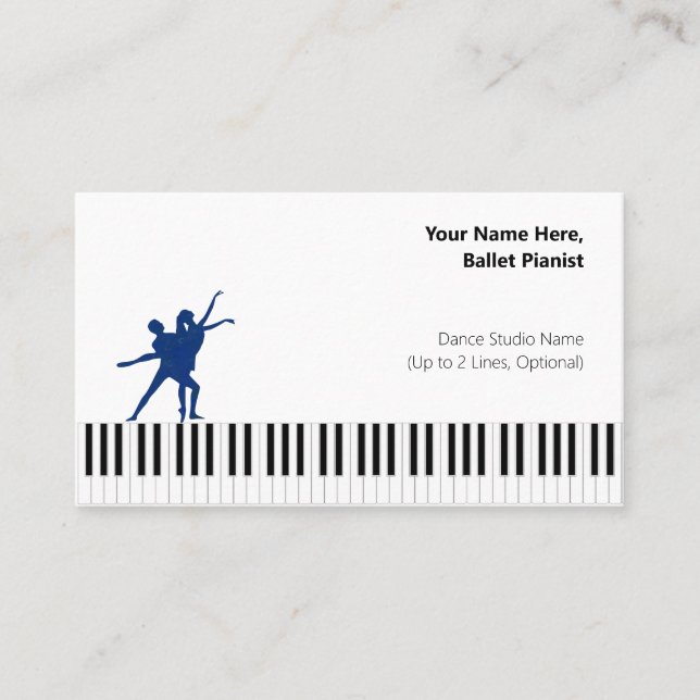 Tarjeta De Visita Deep Blues I PDD White Ballet Pianist (Anverso)