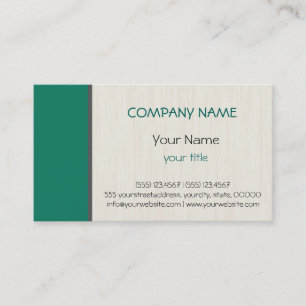 Tarjeta De Visita Deep green-cyan turquesa profesional elegante