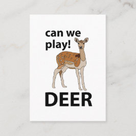 Tarjeta De Visita Deer Can We Play Cute Deer