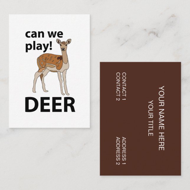 Tarjeta De Visita Deer Can We Play Cute Deer
