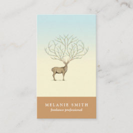 Tarjeta De Visita Deer illustration floral antlers artistic card