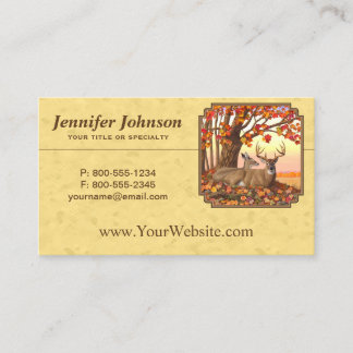Tarjeta De Visita Deer New England Maple Tree Otumn Yellow