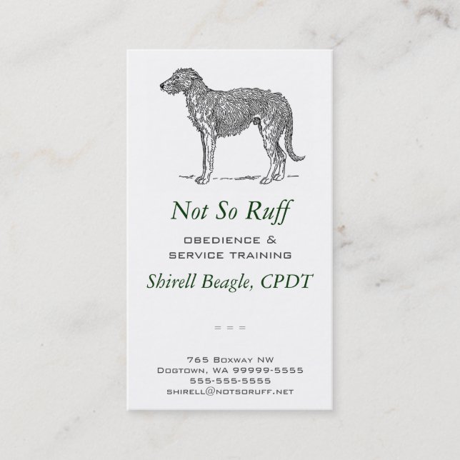 Tarjeta De Visita Deerhound Dog Business (Anverso)