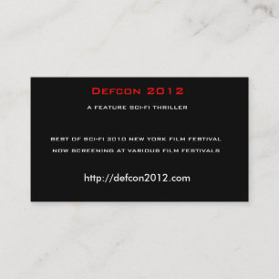 Tarjeta De Visita Defcon 2012, una NOVELA DE SUSPENSE de la CIENCIA