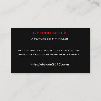 Tarjeta De Visita Defcon 2012, una NOVELA DE SUSPENSE de la CIENCIA