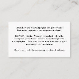 Tarjeta De Visita Defender la democracia - Vota azul