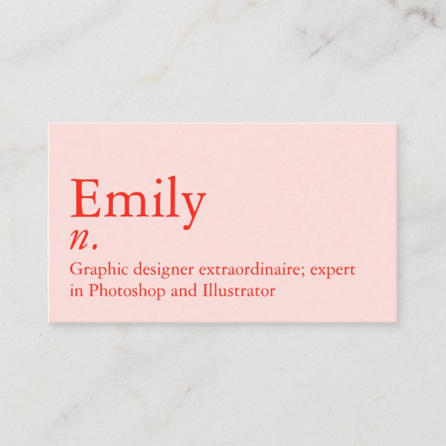 Tarjeta De Visita Definición de nombre | Código QR personalizado mod (Anverso)