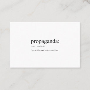 Tarjeta De Visita Definiciones divertidas de palabras:Propaganda