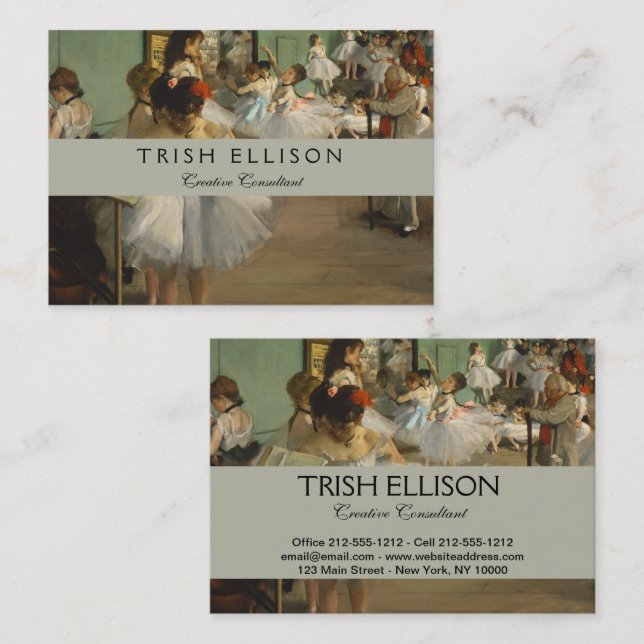 Tarjeta De Visita Degas Dance Class Ballet Bailarines Ballerina Art (Anverso / Reverso)