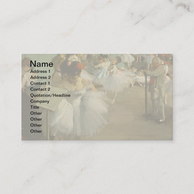 Tarjeta De Visita Degas Dance Class Ballet Bailarines Ballerina Art (Anverso)